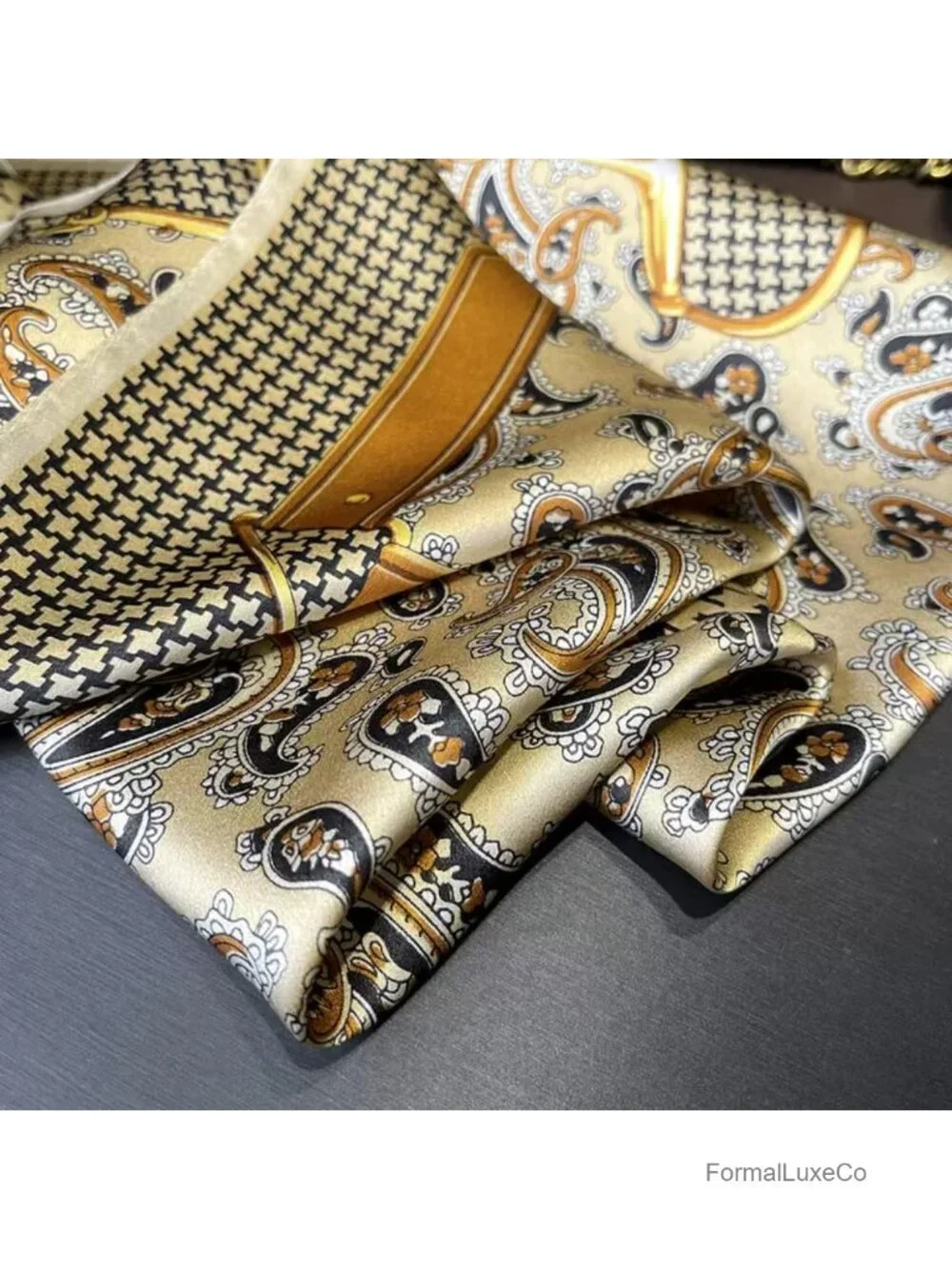 100% Mulberry Silk Square Scarf 25.6
